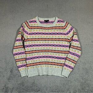 J.Crew Fair Isle crewneck sweater 100% lambs Wool Multicolor Women’s Small #1630